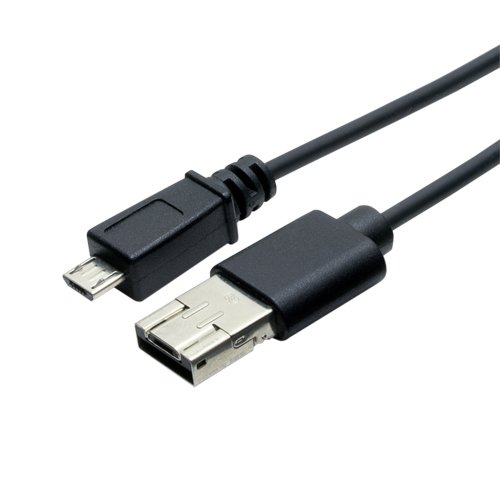 ミヨシ　ﾊﾟﾜｰｼｪｱﾘﾝｸﾞ機能付きmicroUSBｹｰﾌﾞﾙ(電力おすそわケーブル）　黒　1.0m　　USB-MS201/BK