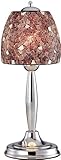 IMAGE OF Lite Source LS-20485PUR/MOS Musoke Table Lamp, Polished Steel with Purple Mosaic Shade
