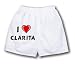 White Boxer Short with I Love Clarita