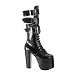 *TORMENT-716, 5 1/2" 3 Buckle Blk Pu Calf Boot