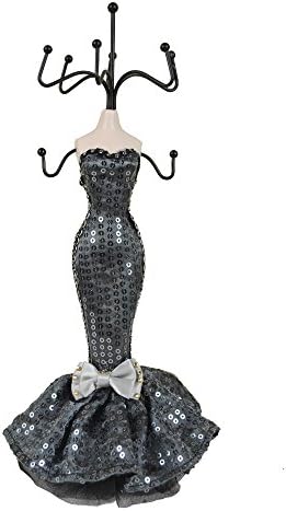 New Sexy Sequins Mannequin Elegant Dress Jewelry Earring Necklace Stand Display Holder More Colors (Grey)