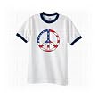 Youth Peace Sign Flag Short Sleeve Ringer T-Shirt