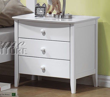 Nightstand Contemporary Style White Finish Nightstand Contemporary Style White Finish