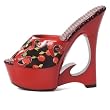 Sexy Cherry Platform Sandal 6 Inch Decorative Wedge Heel Women's Slides