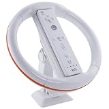 Controller Steering Wheel w/ Stand for Nintendo Wii Remote Control, White