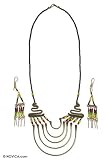 Brass and onyx jewelry set, 'Rainbow Africa'