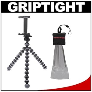 Joby GripTight GorillaPod Stand(Black/Charcoal) with Cleaning Cloth for iPhone 4/4s/5 and Android Smartphones