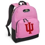 Indiana University Backpack Pink IU Logo for Travel, Daypack CUTE School Bags Best Unique Cute Gifts for Girls, Students Ladies - ~ Broad Bay