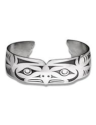 Sterling Silver Thunderbird Northwest Coast Native American Bracelet. Made in USA.