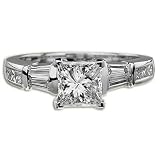 PRINCESS DIAMOND ENGAGEMENT RING E VS2 .95 CT - IDEAL