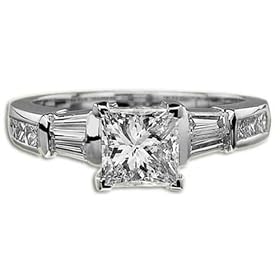 PRINCESS DIAMOND ENGAGEMENT RING E VS2 .95 CT - IDEAL