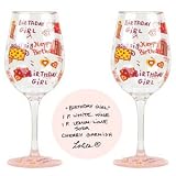 Lolita Love My Party Birthday Girl 16-Ounce Acrylic Wine Glasses, Set of 2