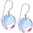Handcrafted Austrian Crystal Aurora Sterling Silver Female Insignia Earrings