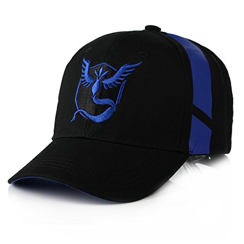 Flyme Pokemon Go Cap ,Team Valor Team Mystic Team Instinct Baseball Cap Hat (Blue)
