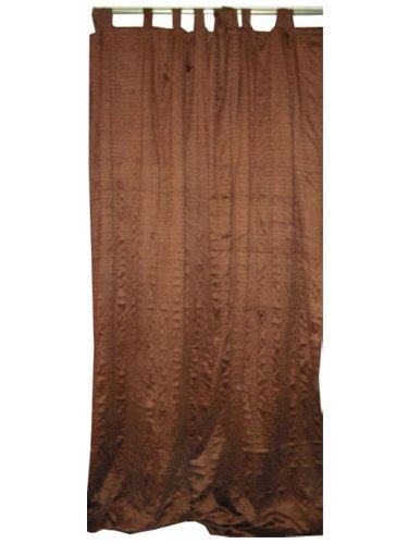 2 Brown Sari Curtains Drapes Panels Window Treatment Tap Top 108"