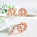 HuaYang Sweet Lovely Pink Daisy Flower Pearl 1 Pair Earrings