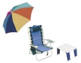 417pdPG9AuL. SL160  Set of Rio Ultimate Backpack Beach Chair w/ Upper Storage Pouch & Lower Insulated Cooler pouch & 4 inch clamp on chair umbrella   Plus A Beach Table