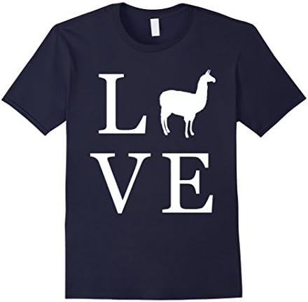 Men's I Love Llamas, Llama Love T-Shirt Large Navy