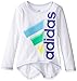 adidas Toddler Girls' Long Sleeve Girly Tee Shirt, Cotton White, 3T