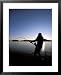 An Angler Fights a Large Halibut, Prince William Sound, Alaska, USA Framed Photograph...