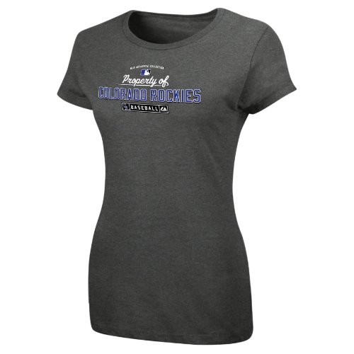 MLB Colorado Rockies Women'S Short Sleeve Crew Neck Tee (Pro Carbon Heather, Medium)