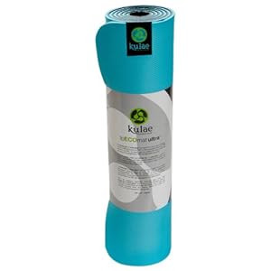 Kulae tpECOmat Ultra Eco Pilates Mat (Sea and Slate, 8mm x 74 x 24-Inch)