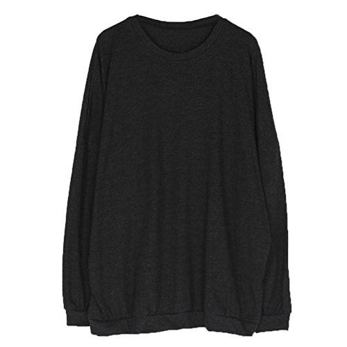 BbaeBbae 100% Cotton Womens Loose Fit Sweatshirt-902 Top (ONE SIZE, Charcoal)