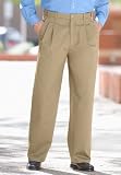 Wrinkle Resistant Adjustable Waist Double Pleat Chino