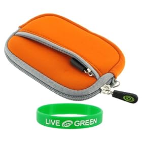 Neoprene Sleeve Case (Orange) for Canon PowerShot SD780IS Digital Camera Black