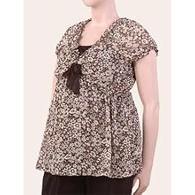 Motherhood Maternity: Plus Size Short Sleeve Mock Neck Mock Layer Maternity Blouse