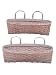 Pack of 4 Pink Washed Wooden Wall Hanging Pocket Baskets