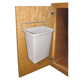 KV Door Mounted Waste Bin For Vanity 9qt White by Knape & Vogt