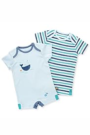 2 Pack Pure Cotton Sea Design & Striped All-in-Ones