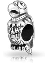 Bling Jewelry 925 Sterling Silver Bird Parrot Bead Animal Charm Fits Pandora