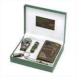 Military Style Camo Men Gift Set Wallet Watch Knife Pen