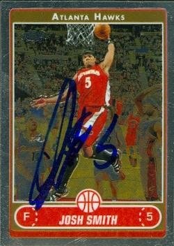 Josh Smith Autographed/Hand Signed Basketball Card (Atlanta Hawks) 2007 Topps Chrome #42