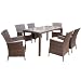 Ambientehome 63996 7-teilige Sitzgruppe Essgruppe Lubango Gartenmoebel Polyrattan gold / braun