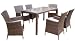 Ambientehome 63996 7-teilige Sitzgruppe Essgruppe Lubango Gartenmoebel Polyrattan gold / braun