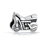 Bling Jewelry Antiqued 925 Sterling Silver Motorcycle Charm Bead Pandora Compatible