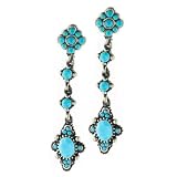 Sterling Silver Tone Turquoise Acrylic Dangle Earrings