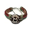 Taurus The Bull Zodiac Tribal Leather Bracelet with Earth Tone Cord and Beads
