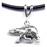18" Black Polar Bear Necklace Sterling Silver Jewelry Gift Boxed