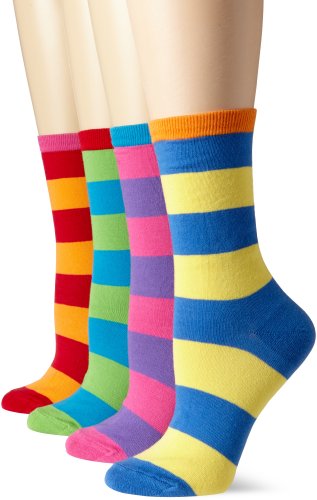 K. Bell Socks Women's Mix It Up Stripes Crew 2 Pack