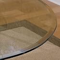 Powell 45-Inch Round Glass Table Top 8mm with 1-Inch Bevel Edge