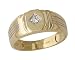 Men's Diamond Ribbed Ring 14k Yellow Gold