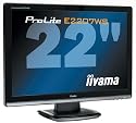 Iiyama ProLite E2207WS 55,9cm (22 Zoll) Widescreen LCD Monitor DVI-D (Kontrast dyn. 1000:1, 2ms Reaktionszeit) schwarz