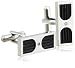 Stainless Steel Cuff Links w/ Cable Detail