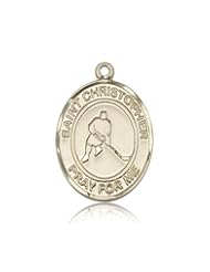 14kt Gold St. Christopher/Ice Hockey Medal