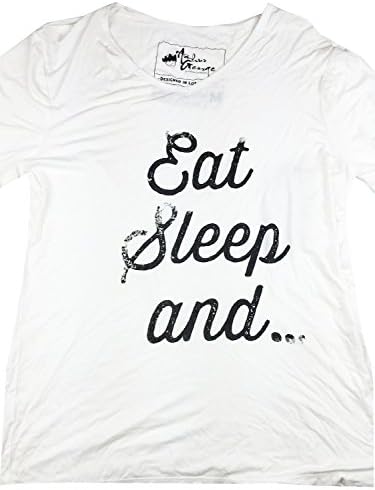 Arthur George by Robert Kardashian White Eat Sleep V-Neck Shirt Medium