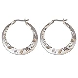 Silver Hoop Earrings Handmade Jewelry 1.25 inches (ers278)